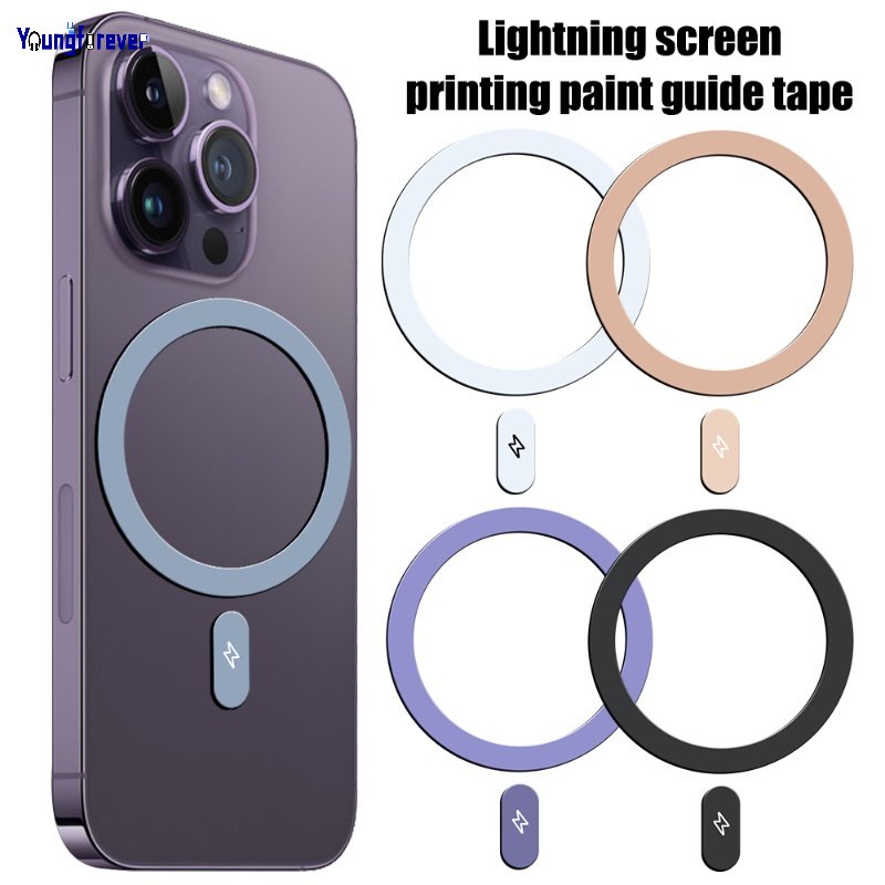 3 件裝多色簡約超薄金屬環輕巧緊湊磁性貼紙適用於 Magsafe 磁性無線充電器兼容 iPhone12/13/14 系列