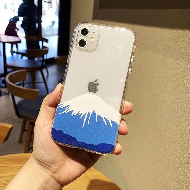 富士山 個性保護殼 蘋果 iphone max pro 7 xr plus 8 xs 11 12 13 全包 防摔手機殼