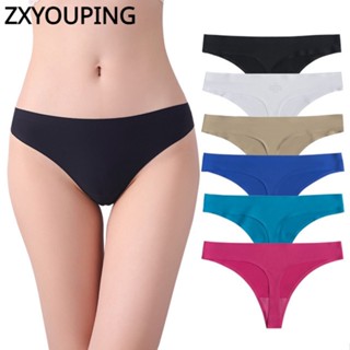 Zxyouping 性感低腰無縫內褲冰絲丁字褲超薄透氣內褲女M-XL
