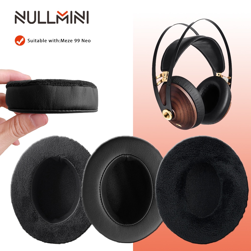 Nullmini 替換耳墊適用於 Meze 99 Neo 耳機頭帶耳罩加厚皮革天鵝絨套耳機