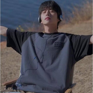 【M-8XL】大尺碼短袖 T恤 美式復古短袖T恤男夏季寬鬆重磅潮牌上衣 休閒短T恤 五分袖寬鬆OVERSIZE短袖上衣