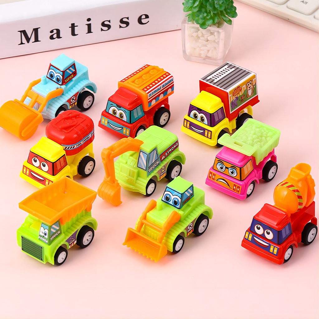 貼紙工程車 卡通兒童玩具回力車 塑膠小汽車 2-6歲益智玩具 幼兒園禮物 YL141