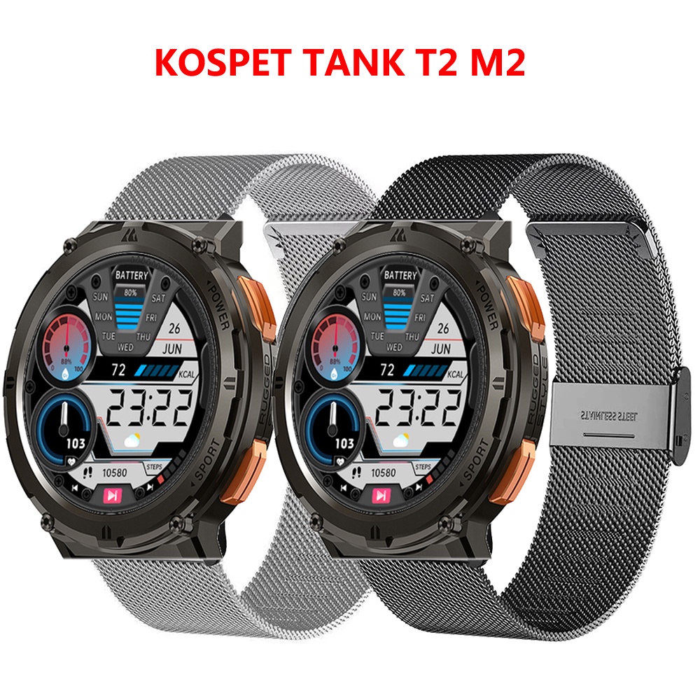 22 毫米網眼錶帶,適用於 KOSPET TANK T2 M2 手鍊腕帶環,適用於 KOSPET TANK M2 錶帶配