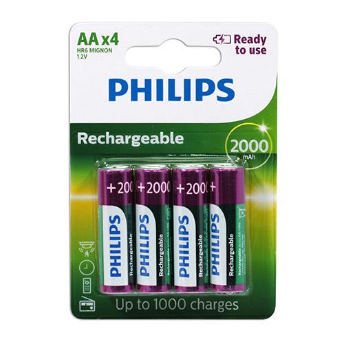 PHILIPS 飛利浦 3號低自放2000mAh充電電池4入原價309(省70)