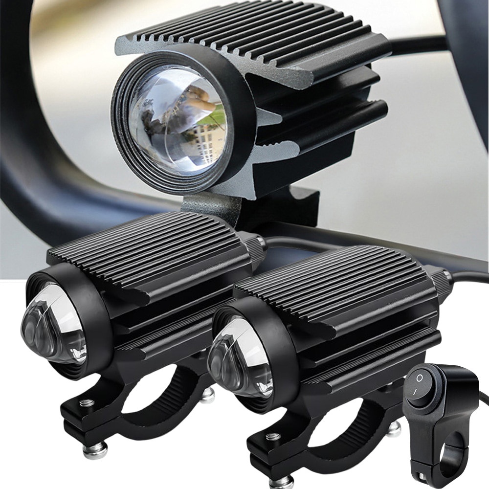 12v 摩托車霧燈附加 Led 大燈燈輔助射燈透鏡高/低/頻閃遠距離前燈
