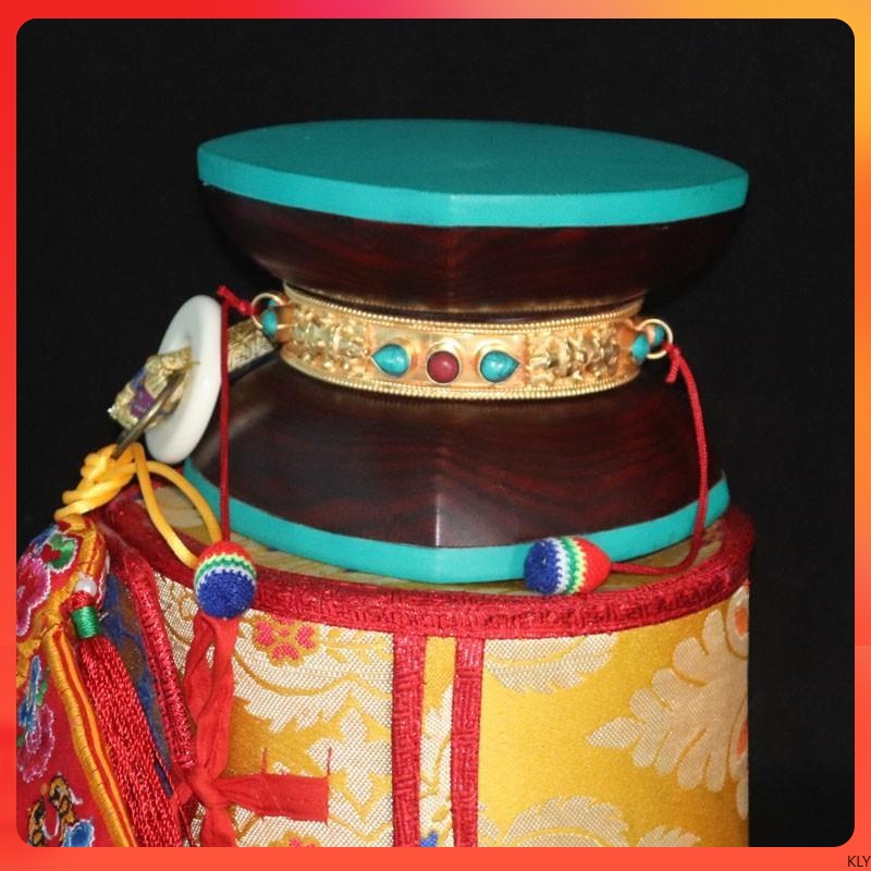 尼泊爾手工法鼓羊皮嘎巴拉鼓紫檀木手鼓西藏密宗法器純手工制作鼓