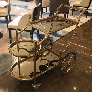 【免運現貨】餐車 金屬不銹鋼餐車 餐車酒水車 餐廳送餐車 可移動小推車 商用三層酒水車 茶水車 置物架