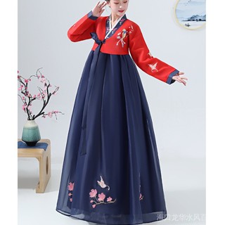 女士韓國傳統刺繡宮廷韓服女裝韓版舞蹈表演服裝連衣裙