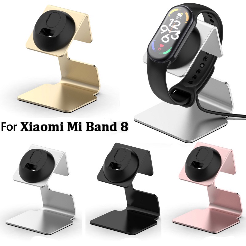 XIAOMI MI 適用於小米手環 8 鋁合金矽膠支架充電器底座 小米band 8金屬支架