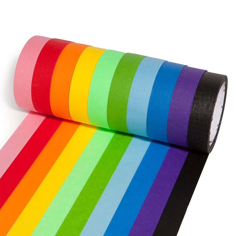 10 件裝 10 種顏色 20m 彩色美紋紙膠帶彩虹色易撕家居裝飾辦公用品全新