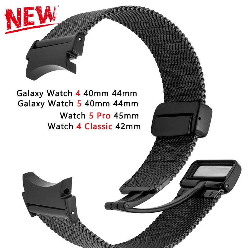 SAMSUNG 適用於三星 Watch 5 Pro 45 毫米 20 毫米錶帶的無間隙金屬錶帶