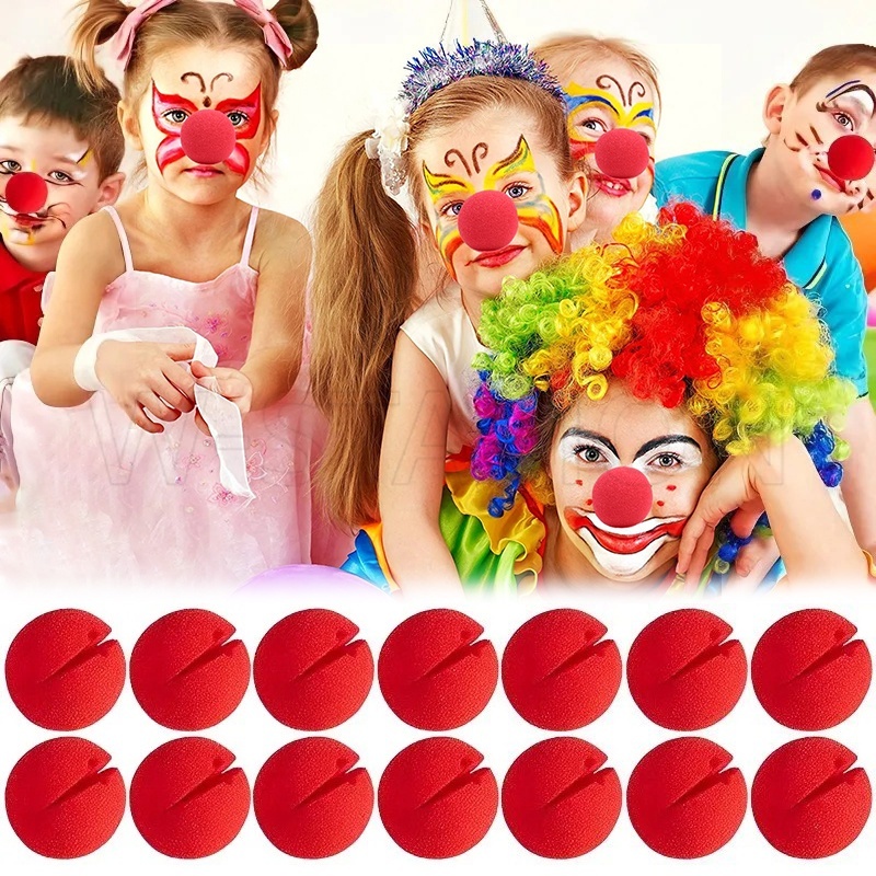 1 件紅色馬戲團小丑鼻子散裝/搞笑漫畫海綿球鼻子/嘉年華派對用品/舞台表演道具/萬聖節服裝新奇角色扮演
