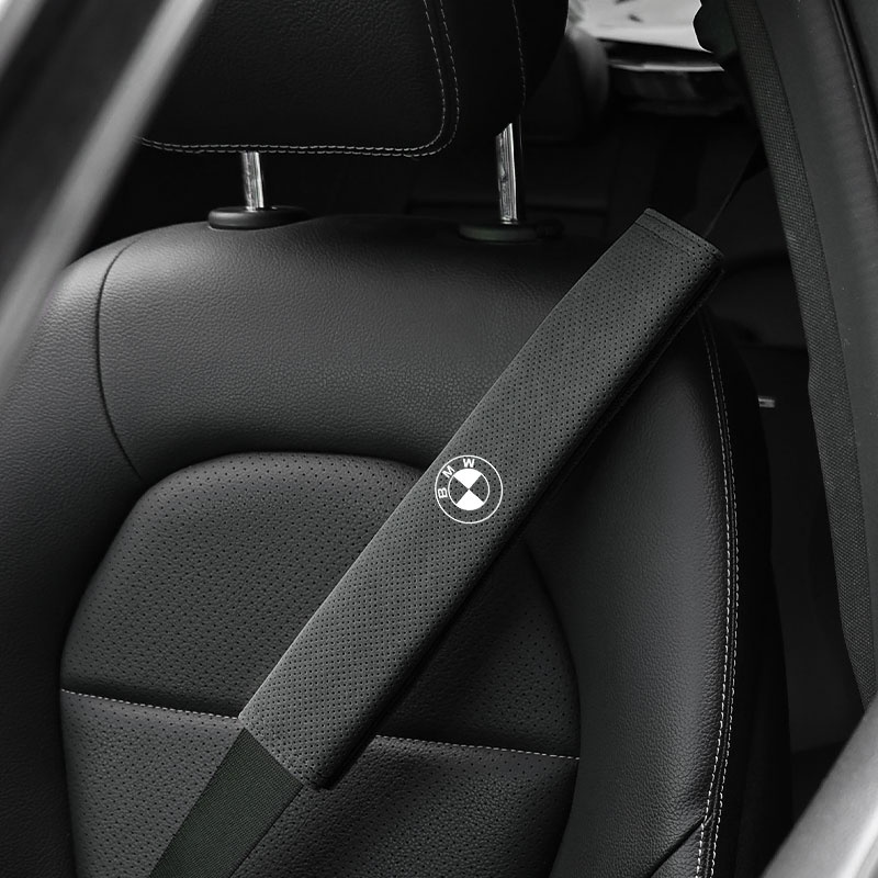 BMW 寶馬汽車配件安全帶麂皮安全帶肩套透氣保護安全帶襯墊汽車內飾