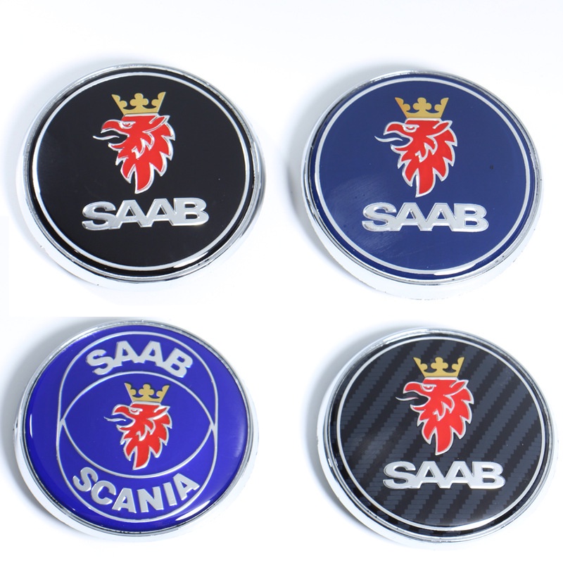 68 毫米 2 3 針 SAAB 汽車前罩發動機罩標誌後行李箱保險槓徽章適用於 SAAB 9 3 9 5 9-3 9-5