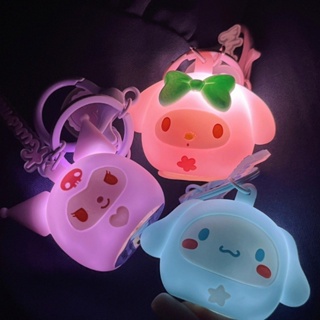 三麗鷗 LED 鑰匙扣 Hello Kitty Kuromi Cinnamoroll 夜光鑰匙扣挂件包掛飾配件動漫創意鑰