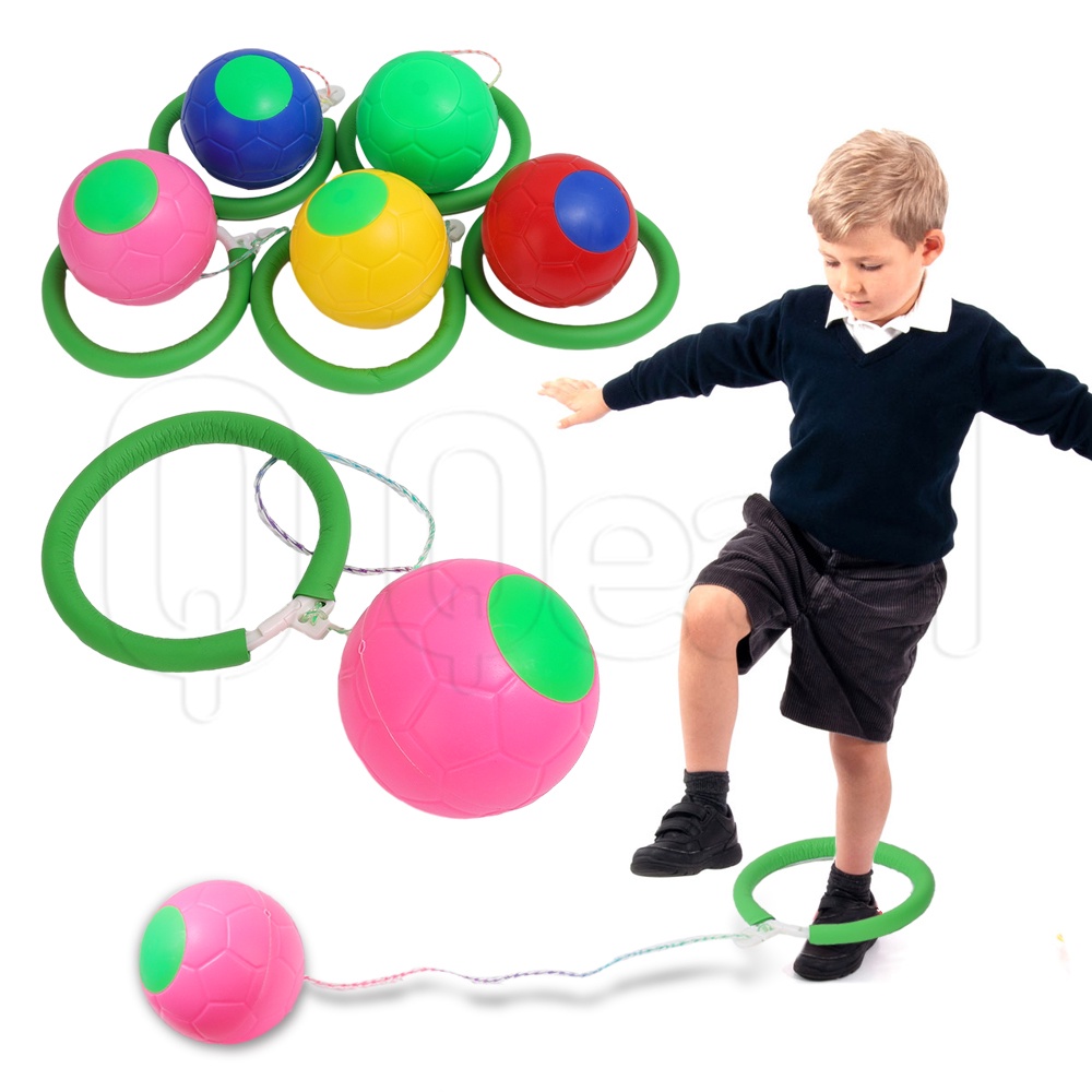 兒童戶外健身運動跳球彈力玩具/跳繩單腳跳力球兒童/協調平衡趣味練習/兒童腳踝跳躍跳繩玩遊戲