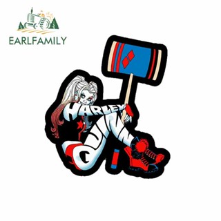 EARLFAMILY 13cm x 11.9cm Harley Quinn 汽車貼紙幽默遮擋劃痕 VAN SUV 頭盔乙