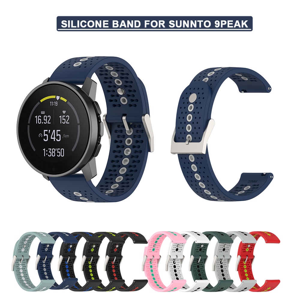適用於 頌拓Suunto 9 Peak 官方彩色矽膠替換錶帶鬆拓Suunto 5 Peak 矽膠錶帶