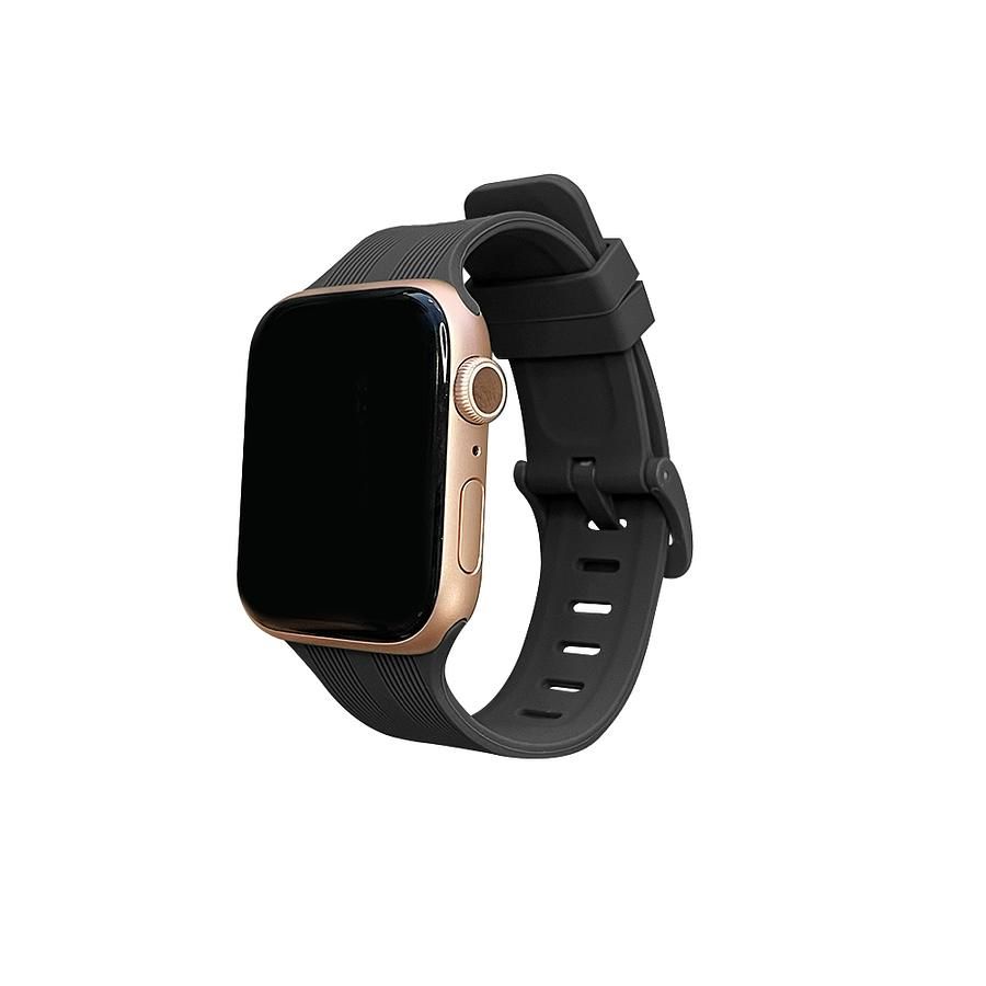 Beson Apple Watch 42/44/45mm風尚直紋矽膠錶帶/ 黑色 eslite誠品