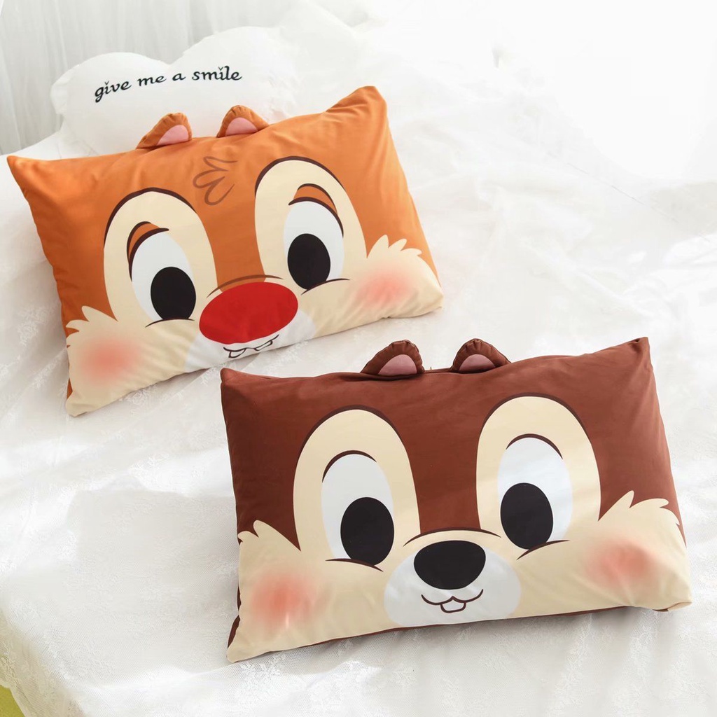 【新品發售】ins日系卡通花栗鼠 奇奇蒂蒂鋼牙鼠可愛枕套 情侶床上用品枕頭套