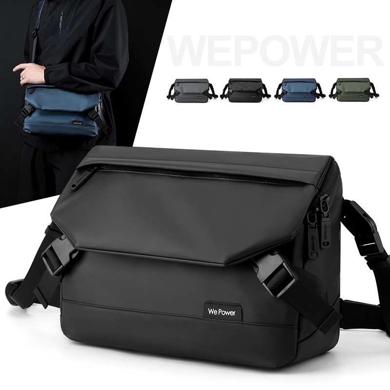 品質 wepower新款簡約男士斜背包戶外機能斜背包大容量潮流男包郵差包