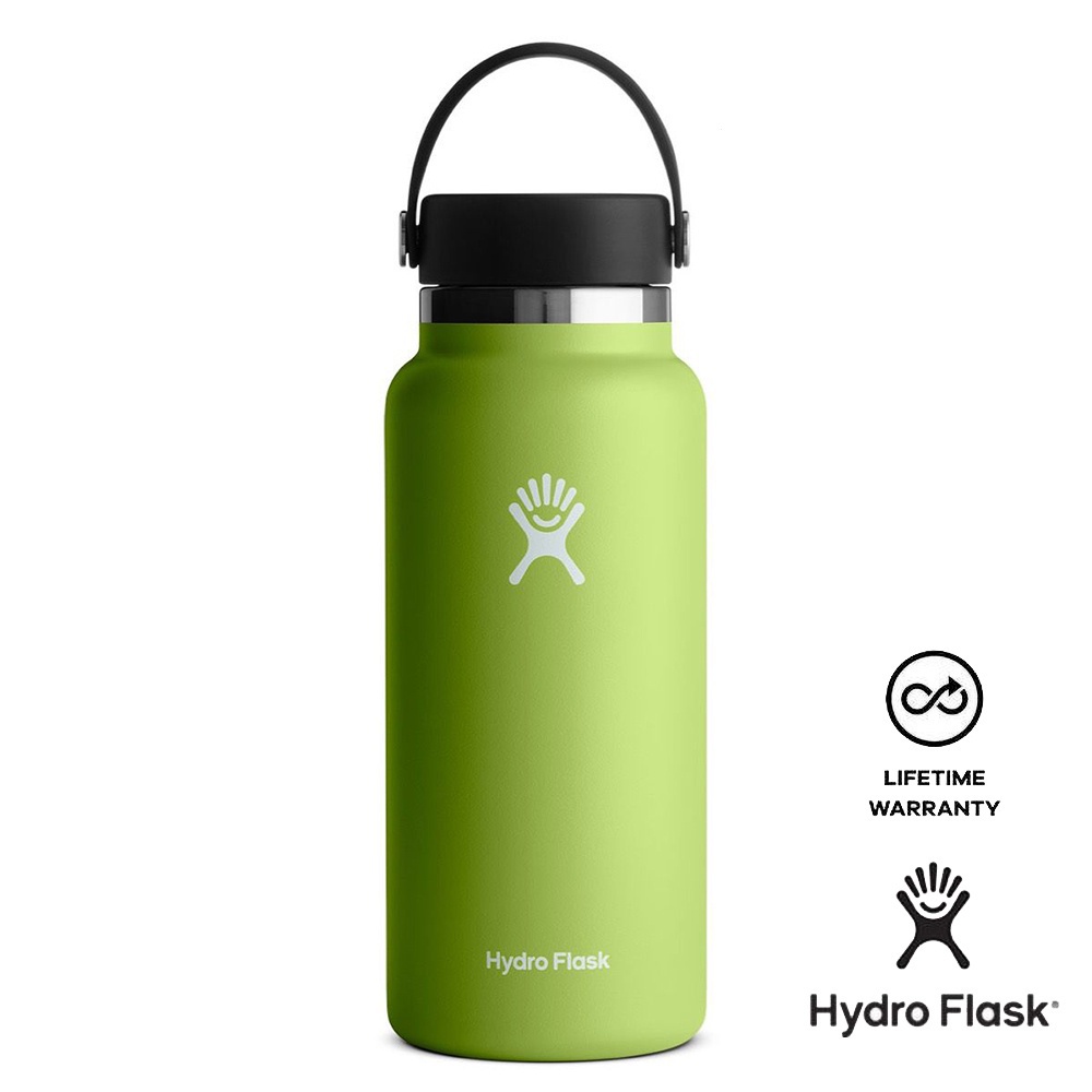 32/40oz Hydro Flask 便攜式不銹鋼水瓶戶外運動真空太空壺 - 海藻綠