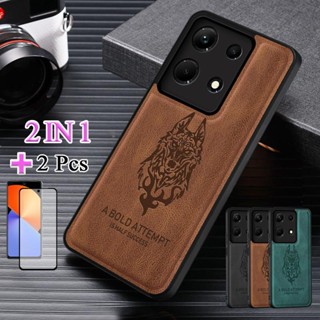 Infinix Note 30 5G x6711 2 合 1 外殼,磨砂外殼,全保護,帶陶瓷膜的皮套,弧形陶瓷螢幕