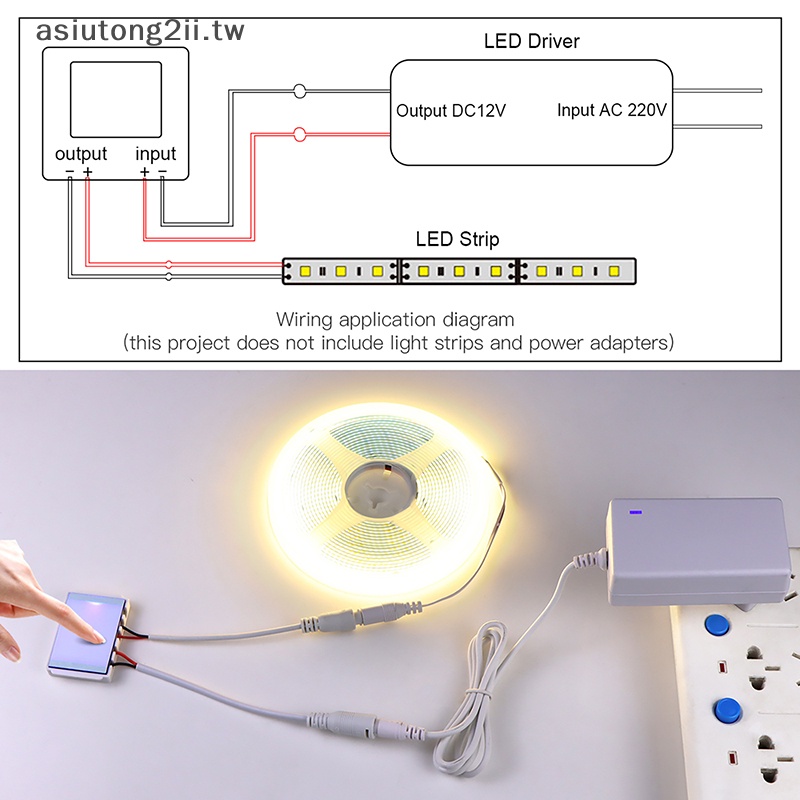 [asiutong2ii] 12v 5A 浴室鏡 LED 調光開關電容式 CCT 可調節觸摸感應開關,用於鏡燈背光裝飾