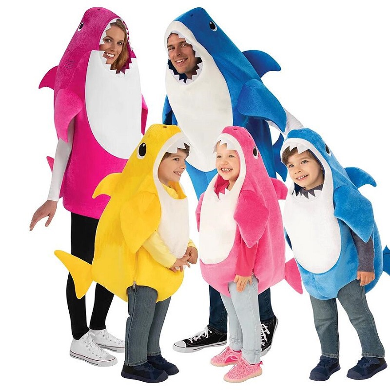 成人和兒童萬聖節兒童服裝可愛鯊魚嬰兒衣服角色扮演裝扮六月 1 表演服裝舞台遊戲