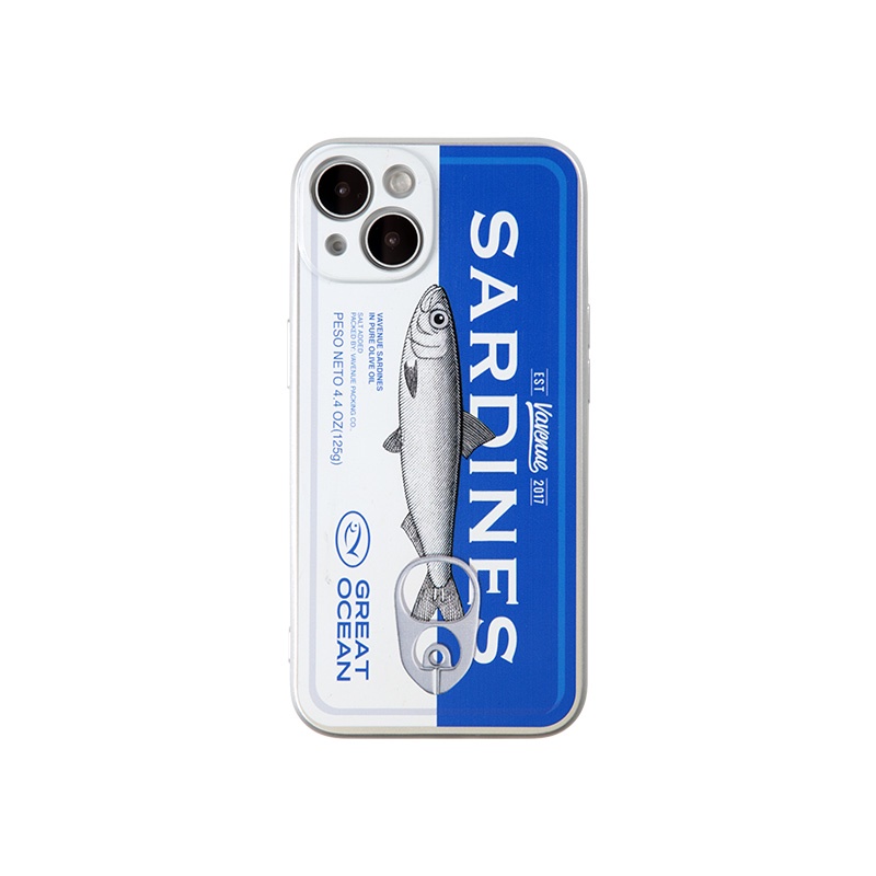 原創金屬魚罐頭適用iphone14pro蘋果13潮手機殼11xsmaxr
