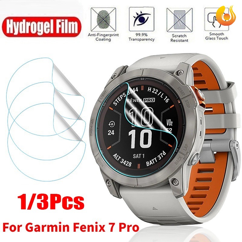 Garmin Fenix 7 Pro 系列高清透明水凝膠膜手錶保護配件/防污智能手錶膜屏幕保護膜