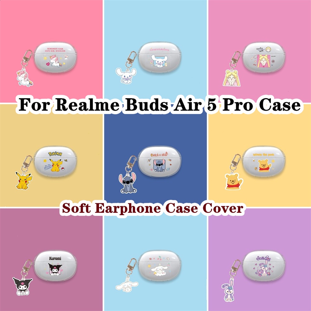 【imamura】適用於 Realme Buds Air 5 Pro 保護套可愛卡通透明適用於 Realme Buds