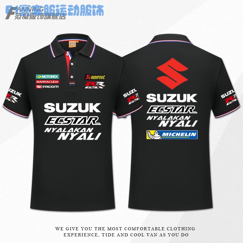 Suzuki鈴木機車短袖T恤男女POLO衫騎行服夏季速降服寬鬆上衣服