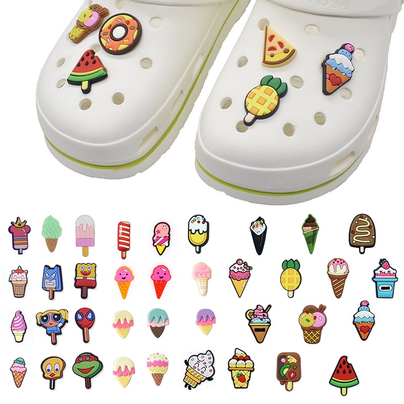 Crocs Jibbitz卡通彩色海綿寶寶冰淇淋DIY魅力鞋扣裝飾