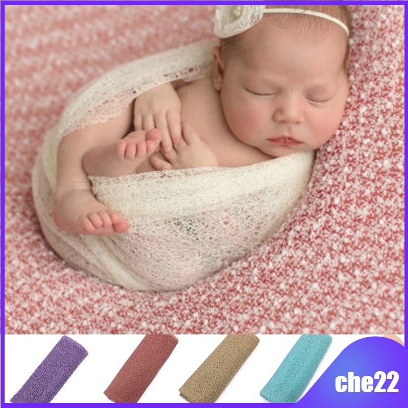 新生嬰兒鏤空包裹毯子固體睡眠擺姿勢襁褓罩攝影