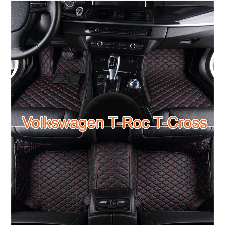 【現貨】適用福斯VW T-Roc T-Cross腳踏墊 專用全包圍皮革Volkswagen troc tcross踏墊