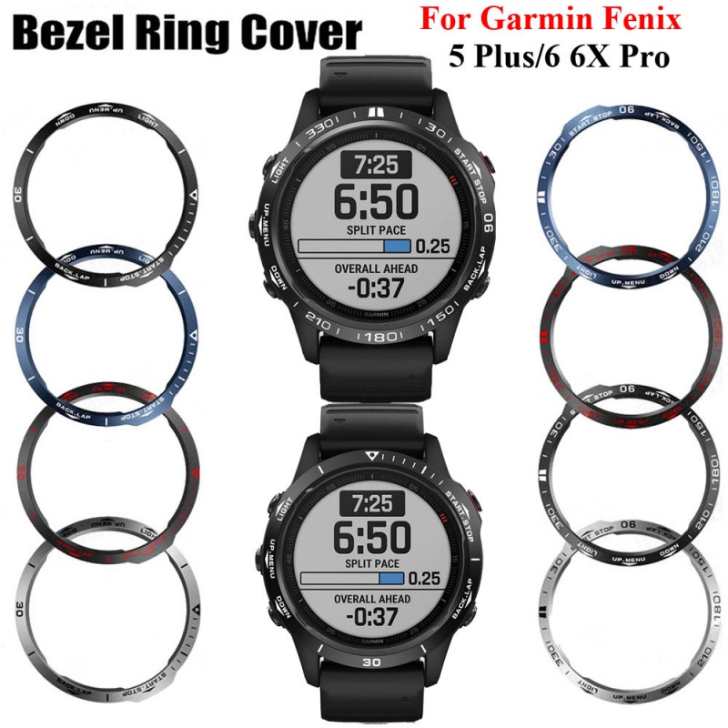 Garmin Fenix 7 7X 7S 6 6X Pro 5 Plus 智能手錶環擋板造型框架外殼保護套金屬環防刮保護