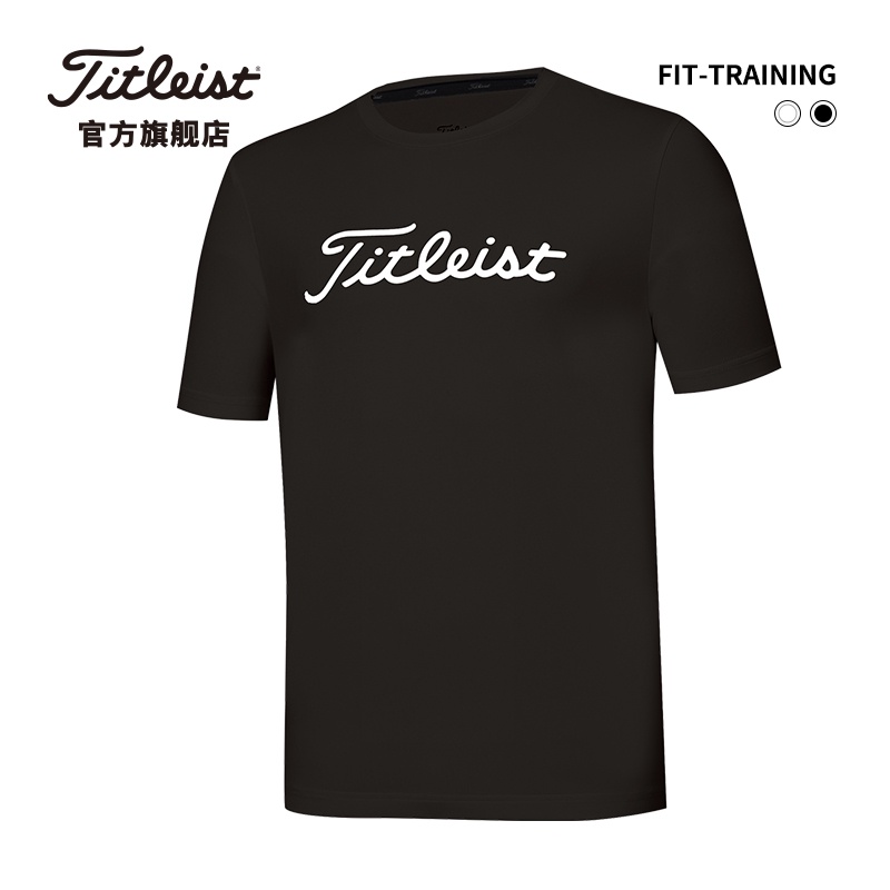 Titleist Titleist 高爾夫男士夏季合身訓練運動圓領短袖 T 恤