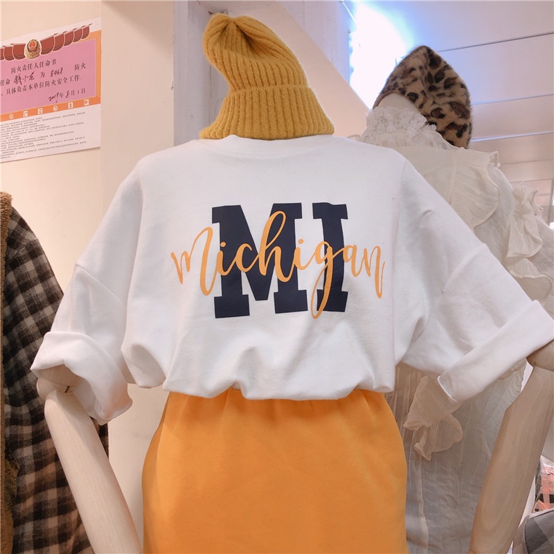 韓國東大門短袖T恤女2020新款夏季字母寬鬆韓版潮上衣大尺碼女裝