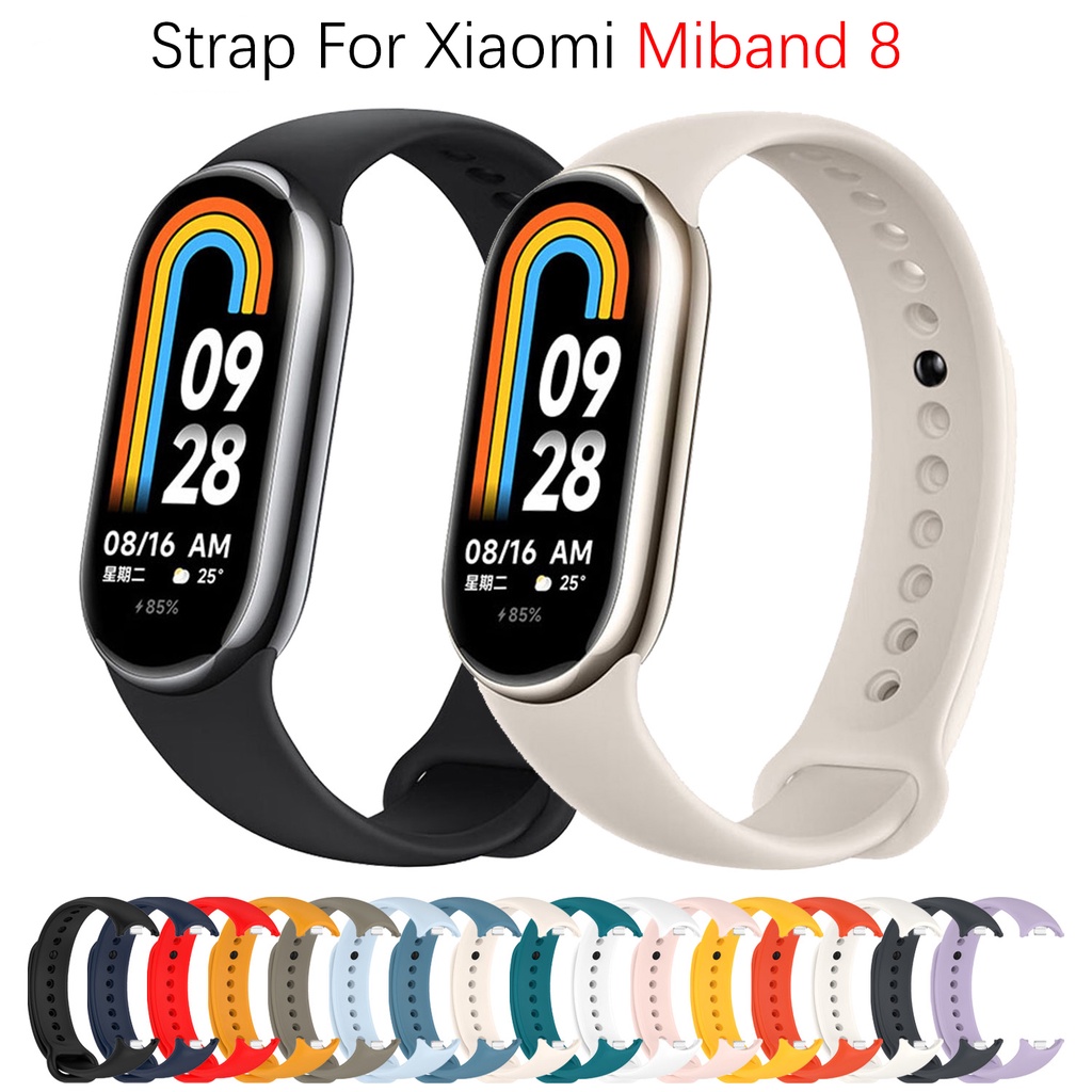 Mi Band 8 錶帶的手鍊 NFC 配件運動矽橡膠智能手錶腕帶 pulseira correa Xiaomi MiB