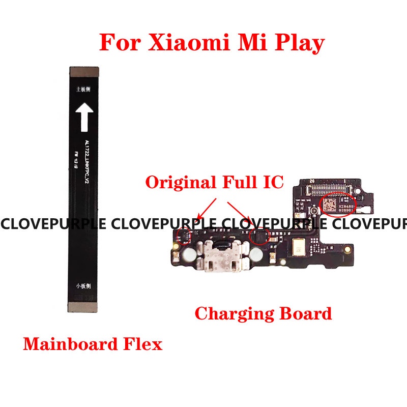 XIAOMI MI 適用於小米 Mi Play USB 充電端口底座充電麥克風板主板連接器排線維修零件
