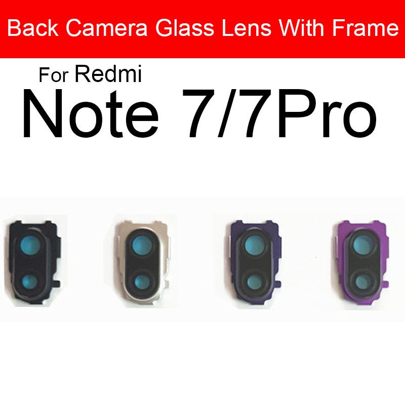 XIAOMI REDMI 小米紅米 Note 7 7 Pro 後置攝像頭鏡頭玻璃蓋主大攝像頭蓋框 + 貼紙更換維修零件