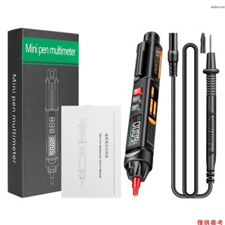 Kkmoon ANENG A3009 迷你筆式萬用表,帶語音廣播 6000 計數電壓表 VA 反向 LCD 顯示手電筒