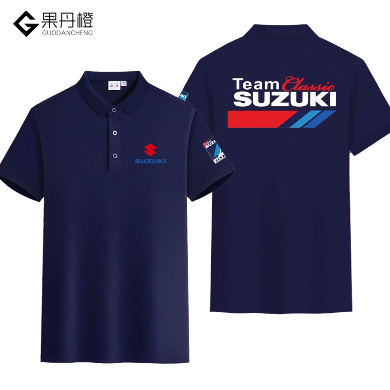 Suzuki鈴木機車T恤POLO衫男重機車騎行服文化衫休閒短袖衣服