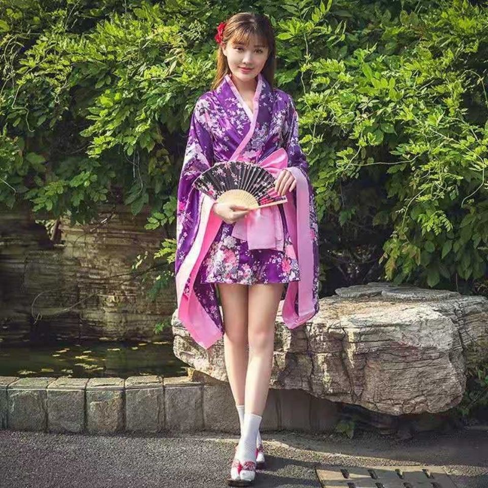 【現貨】紫色櫻花和服 cosplay 極樂淨土 表演服裝 日系和服 蘿莉塔服飾