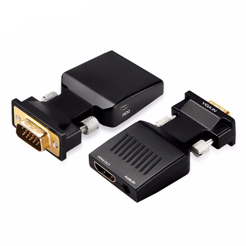 Vga 到 HDMI 兼容轉換器適配器 1080P VGA 適配器適用於 PC 筆記本電腦到高清電視投影儀視頻音頻 HD