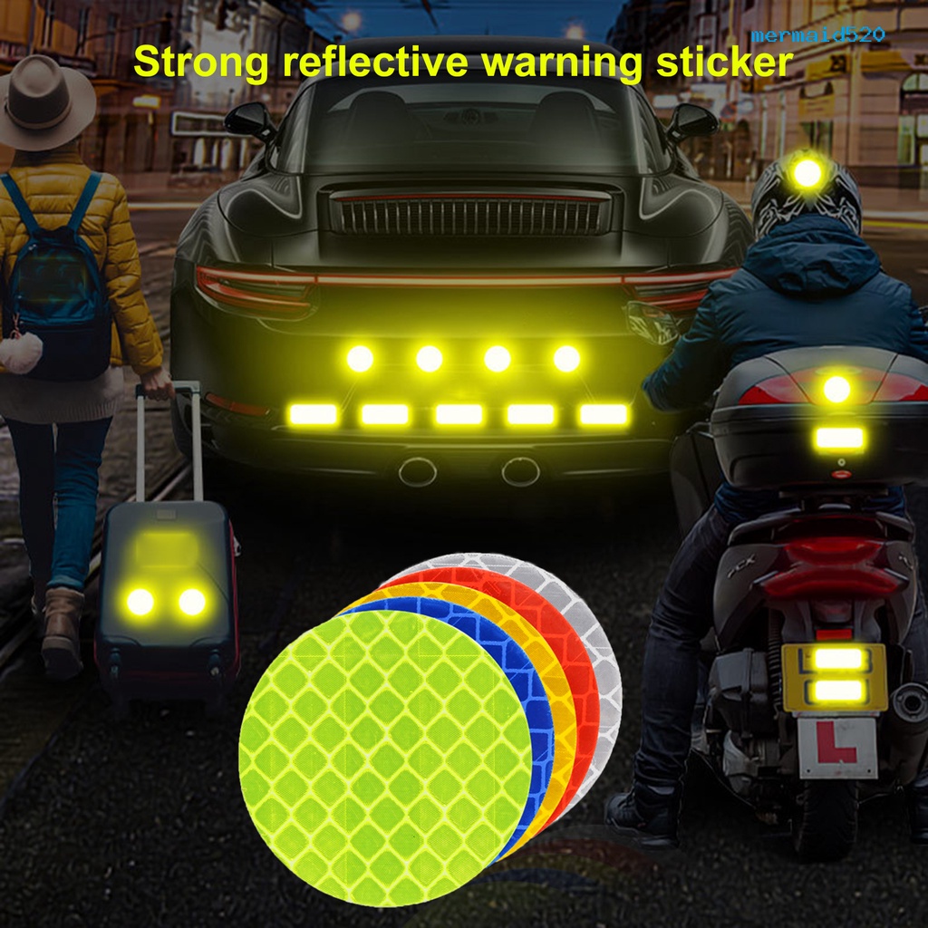 [戶外騎行]10pcs圓形腳踏車汽車反光條貼紙電動車機車反光貼夜間警示反光車貼