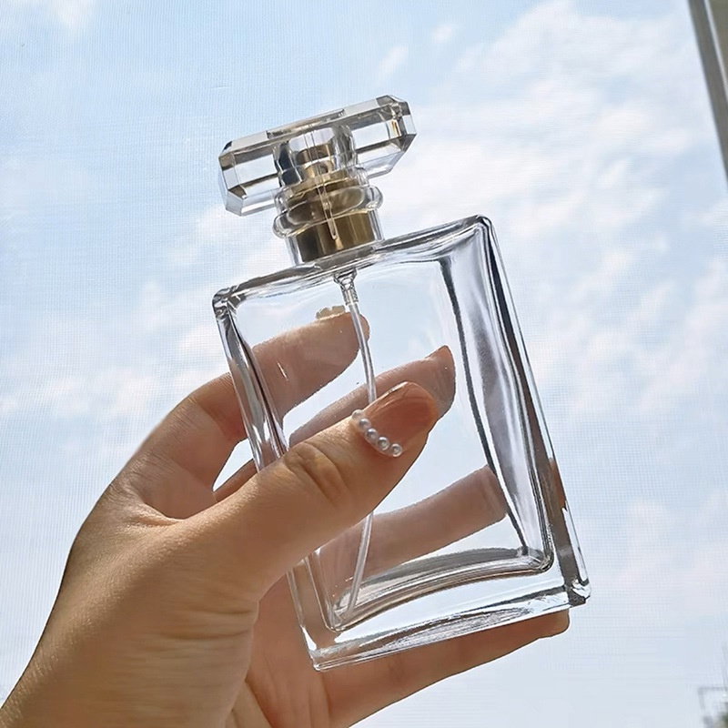 100ml 可再填充透明香水空瓶玻璃按壓噴霧瓶液體容器旅行裝瓶