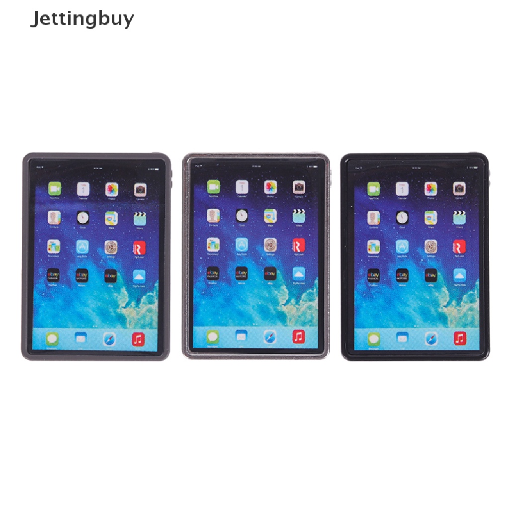 [Jettingbuy] 1:12 娃娃屋微型平板電腦迷你筆記本電腦模型娃娃屋裝飾玩俱全新