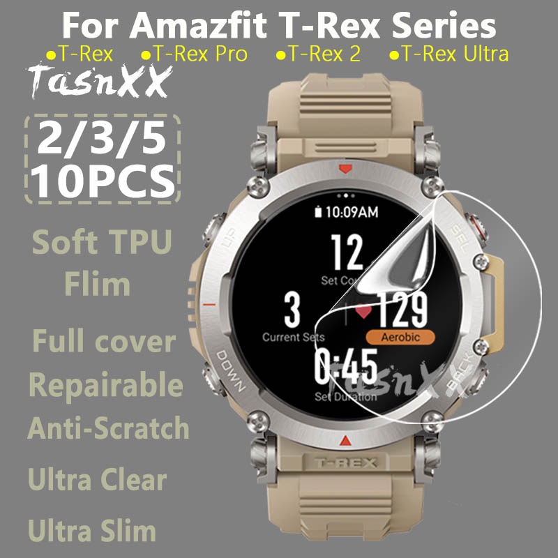 適用於 Amazfit T-Rex Ultra T Rex 2 Pro 智能手錶透明超薄柔軟水凝膠可修復薄膜屏幕保護膜